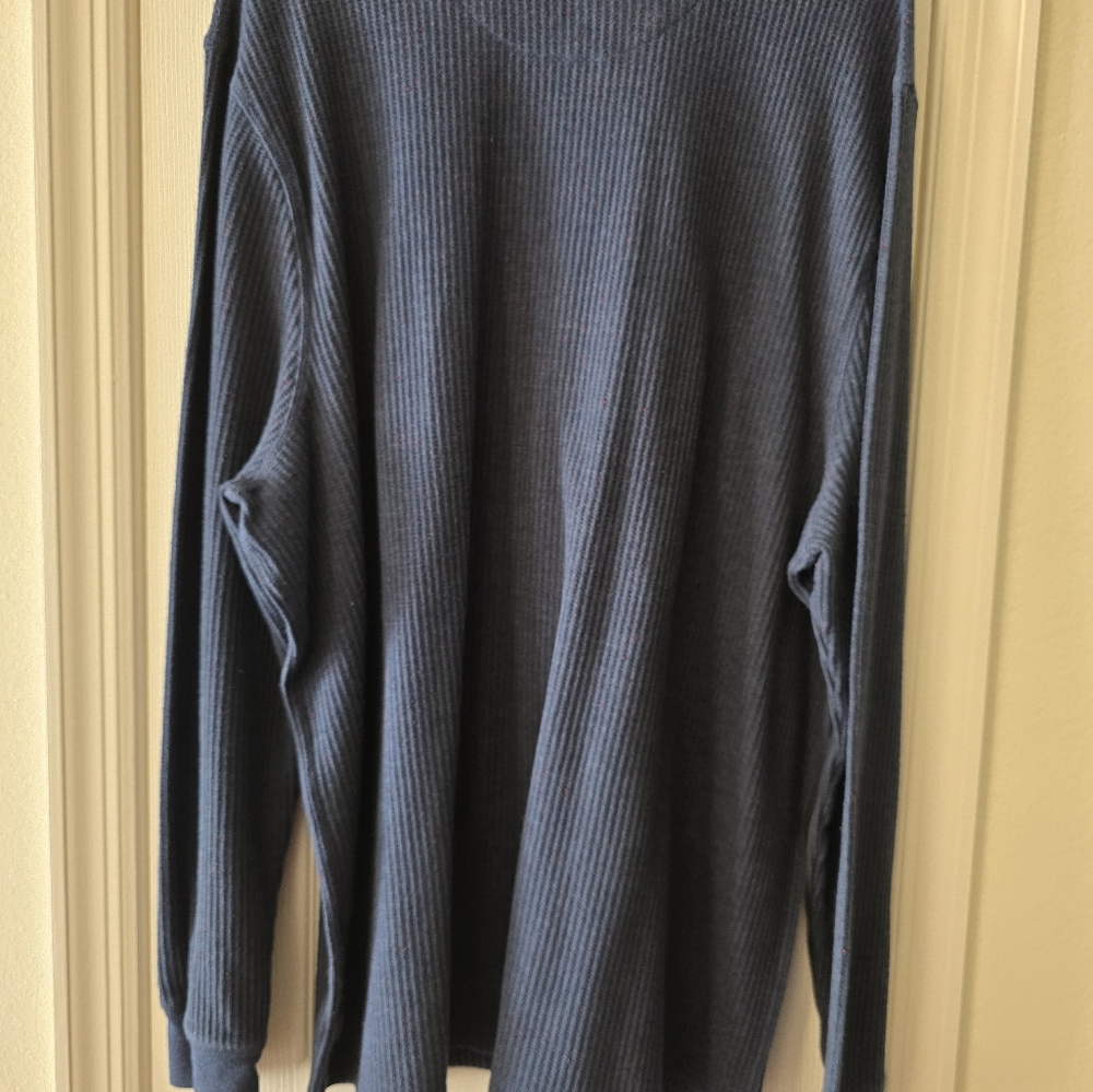 Men's 3XL blue long sleeve thermal shirt - Picture 2 of 4